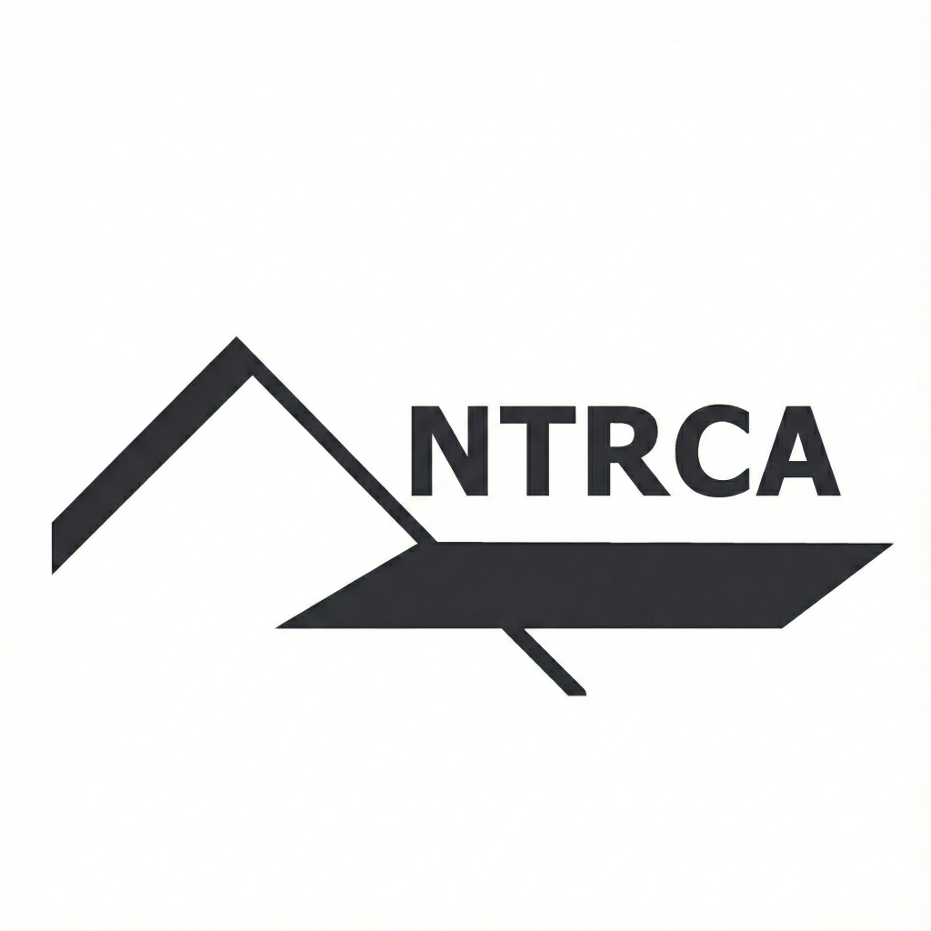 NTRCA logo featuring a stylized roof design, representing the North Texas Roofing Contractors Association, relevant to Texcore Construction's emergency roofing services.