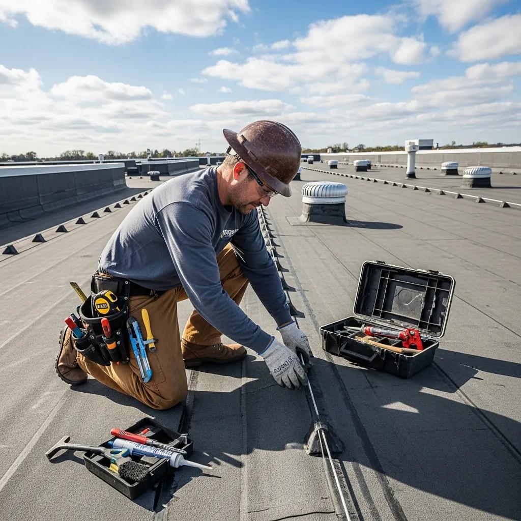 Roof inspection by a contractor in Fort Worth, showcasing the importance of maintenance plans for extending roof lifespan